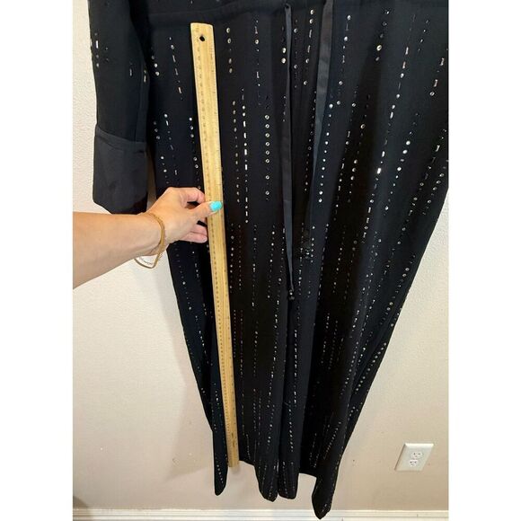NWT Trina Turk Celebration Beaded Drawstring Black Jumpsuit Romper Women's 0 - Picture 11 of 16
